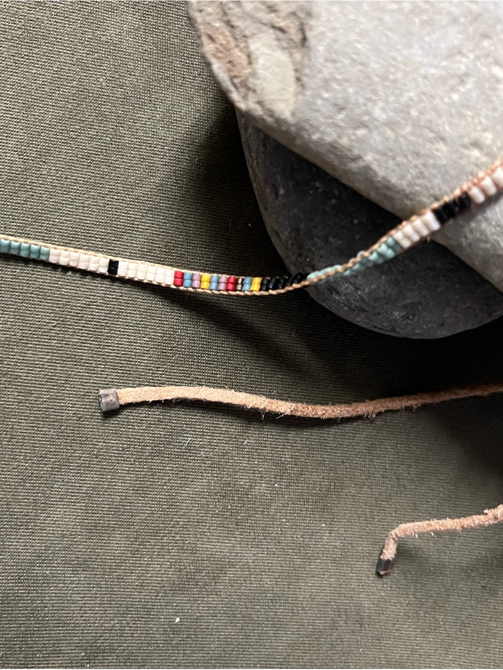Handmade Multicolor Seed Bead Adjustable choker or long Necklace - Picture 3 of 3